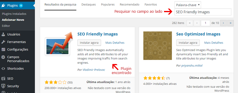 pesquisa plugins WordPress