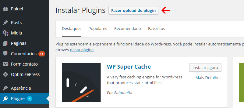 upload plugin wordpress