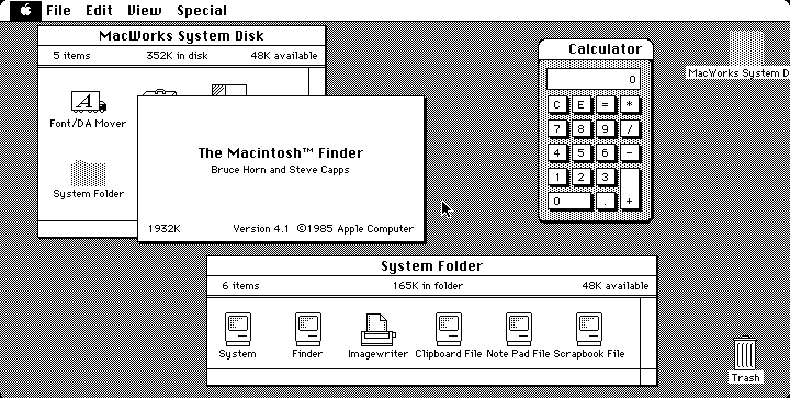 UI Design - imagem da interface mac dos anos 1980