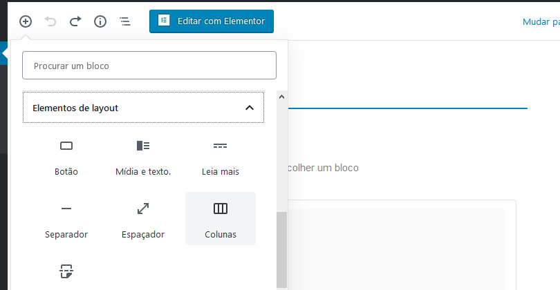 elementos de layout colunas