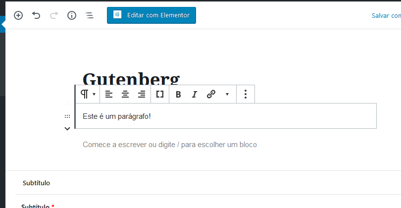 personalização do conteúdo do bloco