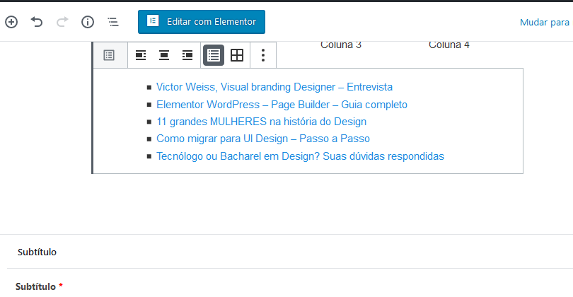 widget com listas de posts mais recentes