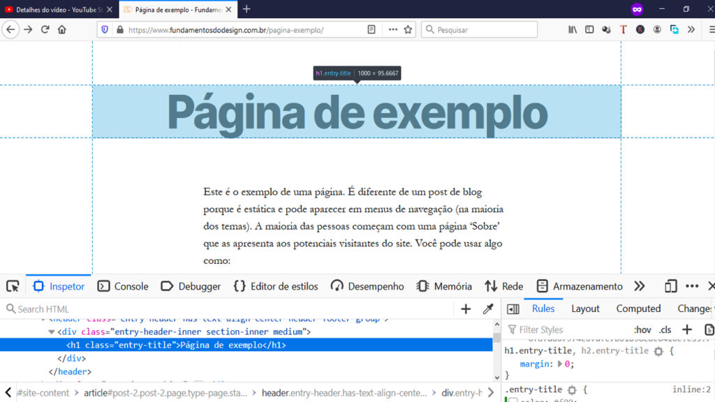 Inspecionando elemento HTML