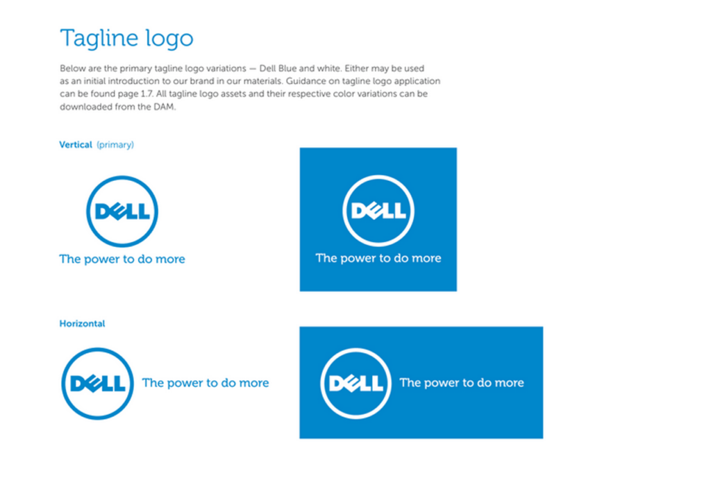 Manual de identidade visual Dell - Logo com slogan